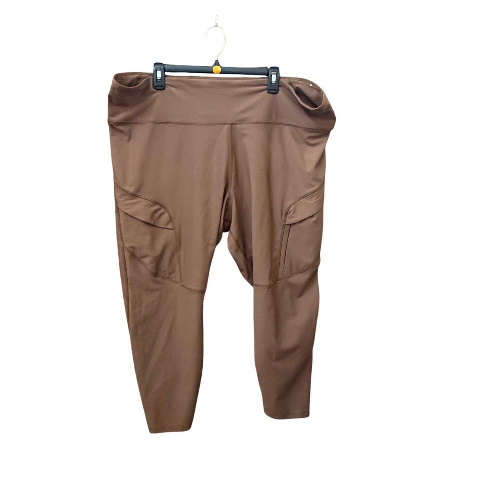 Old Navy Powersoft Pocket Leggings Brown Size 4X High Rise Stretch Smooth